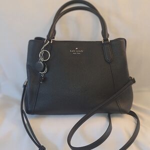 Kate Spade Black Medium Leather Crossbody Satchel Handbag